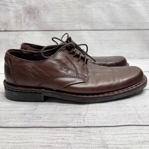 Fluchos Mens Brown Leather Oxford Dress‎ Shoes Lace Up Comfort Size 43 EU 10 US